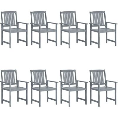 vidaXL Gartenstühle 8er Set aus massivem Akazienholz grau - Gartenstuhl vidaXL Gartenstühle 8er Set aus massivem Akazienholz grau - Gartenstuhl