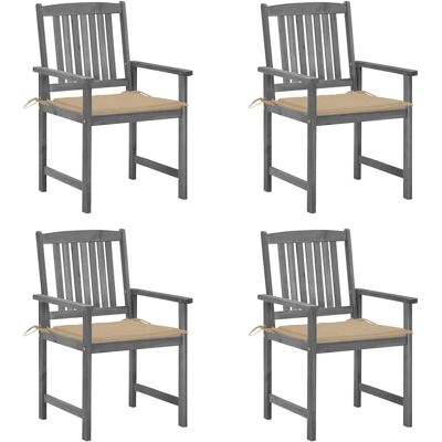 vidaXL Gartenstühle Set - Akazie Holz, Beige, 8 Stück vidaXL Gartenstühle Set - Akazie Holz, Beige, 8 Stück