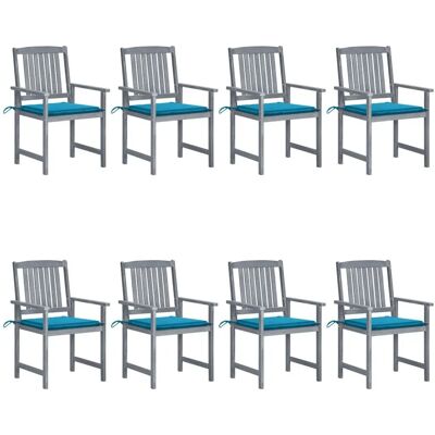 VidaXL Gartensessel-Set - Akazie, Blau - 8 Stück VidaXL Gartensessel-Set - Akazie, Blau - 8 Stück