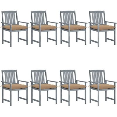VidaXL Gartensessel-Set - Grau, 8 Stück VidaXL Gartensessel-Set - Grau, 8 Stück