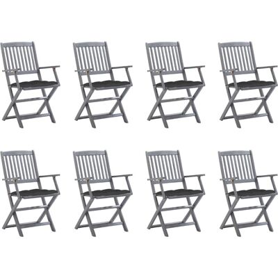 vidaXL Maison Chic - 8 Stühle Garten Klappstühle mit Kissen - Massives Akazienholz vidaXL Maison Chic - 8 Stühle Garten Klappstühle mit Kissen - Massives Akazienholz