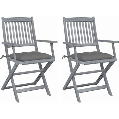 VidaXL Outdoor Stuhl - Klappbarer Garten Holzsitz mit Kissen VidaXL Outdoor Stuhl - Klappbarer Garten Holzsitz mit Kissen