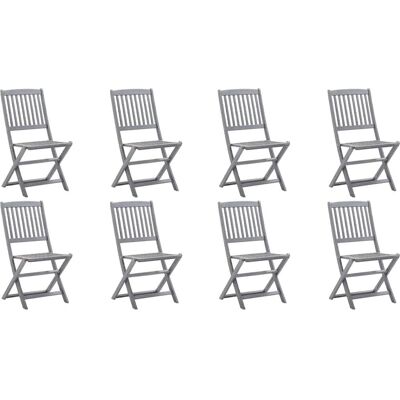 vidaXL Klappbare Gartenstühle 8 Stück mit Kissen Massivholz Akazie vidaXL Klappbare Gartenstühle 8 Stück mit Kissen Massivholz Akazie