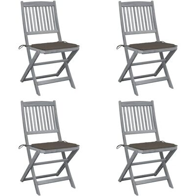 vidaXL Klappbare Gartenstühle - 8 Stück mit Kissen - Akazie Holz vidaXL Klappbare Gartenstühle - 8 Stück mit Kissen - Akazie Holz