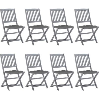 vidaXL Gartenstühle - Klappbar, 8 Stk., Akazie, Polster vidaXL Gartenstühle - Klappbar, 8 Stk., Akazie, Polster