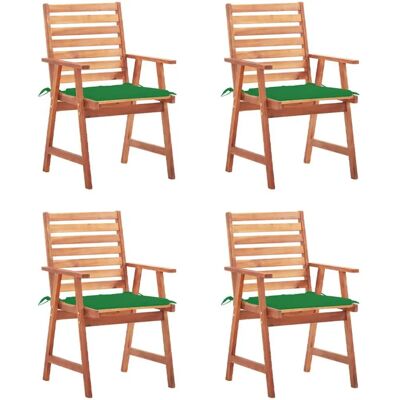 VidaXL Akazienholz Gartenstuhl - 4er Set, Grün VidaXL Akazienholz Gartenstuhl - 4er Set, Grün