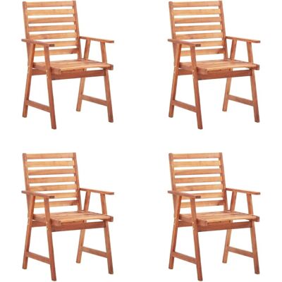 vidaXL Garten-Essstühle - Rustikales Holzset mit Kissen vidaXL Garten-Essstühle - Rustikales Holzset mit Kissen