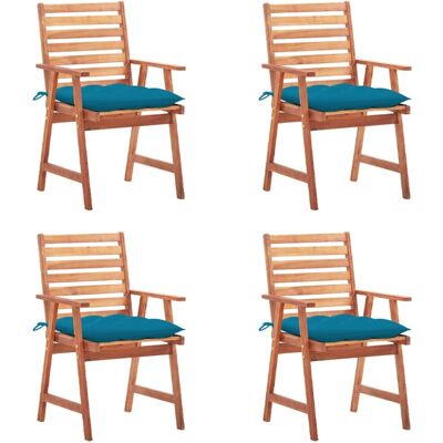 vidaXL Gartentischstühle - Massivakazie mit Kissen - 4er Set vidaXL Gartentischstühle - Massivakazie mit Kissen - 4er Set