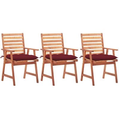 vidaXL 3078344 Outdoor-Stuhl - Akazienholz, Rot, Set von 4 vidaXL 3078344 Outdoor-Stuhl - Akazienholz, Rot, Set von 4