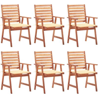 VidaXL Gartenstuhl 6er Set Creme Holz Rustikal Lounge VidaXL Gartenstuhl 6er Set Creme Holz Rustikal Lounge