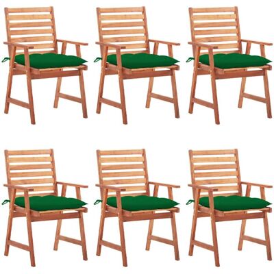 VidaXL Akazienholz Gartenstuhl-Set mit Polstern - Grün VidaXL Akazienholz Gartenstuhl-Set mit Polstern - Grün