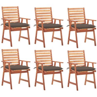 VidaXL Gartensessel-Set - Akazienholz, Taupe - Gartenmöbel VidaXL Gartensessel-Set - Akazienholz, Taupe - Gartenmöbel