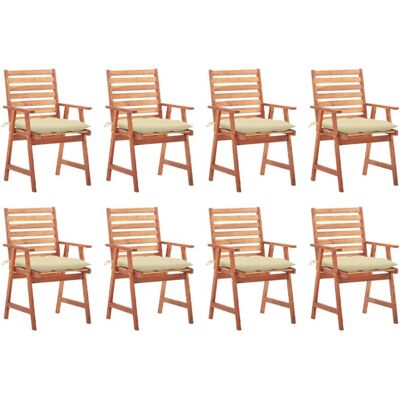 VidaXL Gartenstuhlset - Akazienholz, Creme, 8 Stück VidaXL Gartenstuhlset - Akazienholz, Creme, 8 Stück