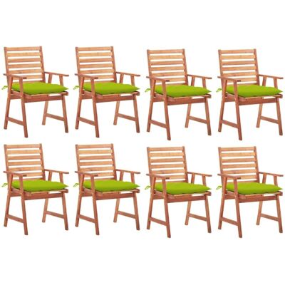 vidaXL Garten Essstühle 8 Stück Wasserdichte Kissen Rustikal Stil vidaXL Garten Essstühle 8 Stück Wasserdichte Kissen Rustikal Stil