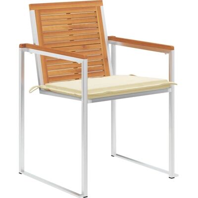 Vidaxl - Gartenstühle mit Kissen 4 Stück Massives Akazienholz Creme - Outdoor Möbel Vidaxl - Gartenstühle mit Kissen 4 Stück Massives Akazienholz Creme - Outdoor Möbel