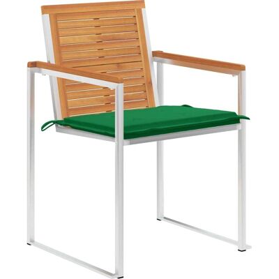 Vidaxl Gartenstühle mit Kissen - 4 Stück, Massives Akazienholz Vidaxl Gartenstühle mit Kissen - 4 Stück, Massives Akazienholz
