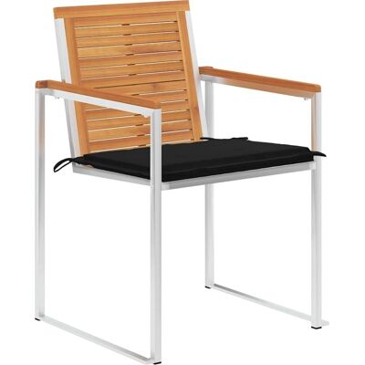 Vidaxl Gartenstühle und Kissen 4 Stück Massives Akazienholz Schwarz Vidaxl Gartenstühle und Kissen 4 Stück Massives Akazienholz Schwarz