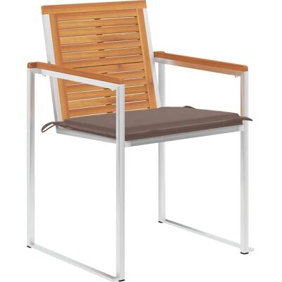 Vidaxl Gartenstühle mit Kissen - 6 Stück, Akazienholz, Grau Topo Vidaxl Gartenstühle mit Kissen - 6 Stück, Akazienholz, Grau Topo