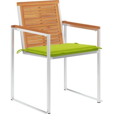 Vidaxl Gartenstühle mit Kissen - 6er Set, Holz, Grün Vidaxl Gartenstühle mit Kissen - 6er Set, Holz, Grün