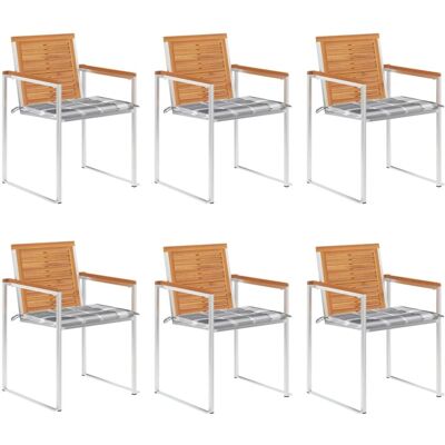 Gartenstühle Set aus 6 mit Kissen - Gartenmöbel Gartenstühle Set aus 6 mit Kissen - Gartenmöbel