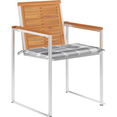 vidaXL Gartenstühle - Stapelbares Set aus 8 mit Kissen vidaXL Gartenstühle - Stapelbares Set aus 8 mit Kissen