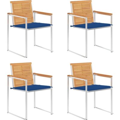 vidaXL Teak-Gartenstühle-Set - Rostfrei, Stapelbar, 4 Stück vidaXL Teak-Gartenstühle-Set - Rostfrei, Stapelbar, 4 Stück