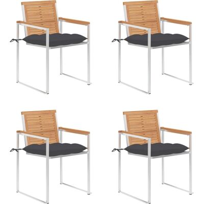 vidaXL Gartenstühle Set mit Kissen - Langlebiges Teakholz vidaXL Gartenstühle Set mit Kissen - Langlebiges Teakholz