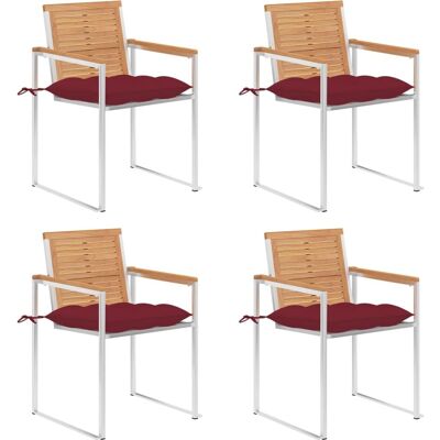 VIDAXL Teak Gartenstühle 4 Stück - Gartenmöbel VIDAXL Teak Gartenstühle 4 Stück - Gartenmöbel