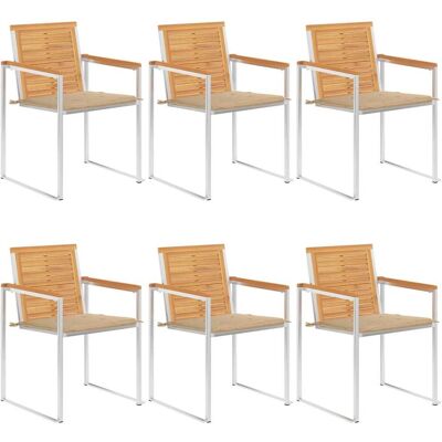 Chaises de jardin Vida XL avec coussins - Teck durable - 6 pièces - Publicité Chaises de jardin Vida XL avec coussins - Teck durable - 6 pièces - Publicité