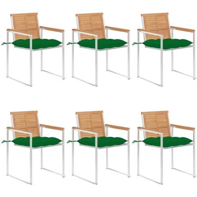 vidaXL Gartensessel mit Kissen - Langlebiges Teakholz - Stapelbar vidaXL Gartensessel mit Kissen - Langlebiges Teakholz - Stapelbar