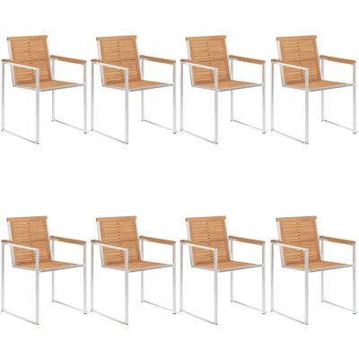 vidaXL Gartenstühle mit Kissen - Langlebiges Teakholz, 8 Stück vidaXL Gartenstühle mit Kissen - Langlebiges Teakholz, 8 Stück