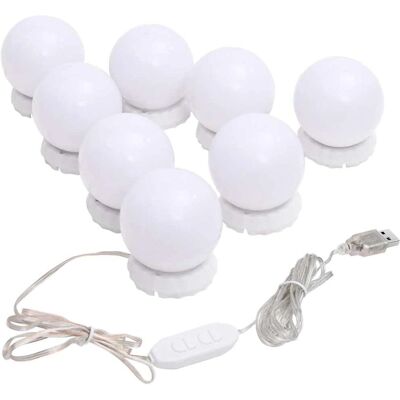 vidaXL Oświetlenie lustra z 8 LED - Regulowane & USB vidaXL Oświetlenie lustra z 8 LED - Regulowane & USB