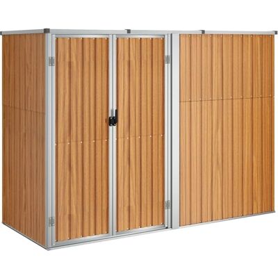 Casetta da giardino vidaXL - Acciaio zincato, 225x89x161 cm, Marrone Casetta da giardino vidaXL - Acciaio zincato, 225x89x161 cm, Marrone