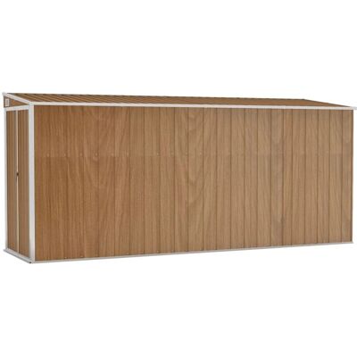 vidaXL Wandmontiertes Gartenschuppen Braun Verzinkter Stahl - Gartenhaus vidaXL Wandmontiertes Gartenschuppen Braun Verzinkter Stahl - Gartenhaus