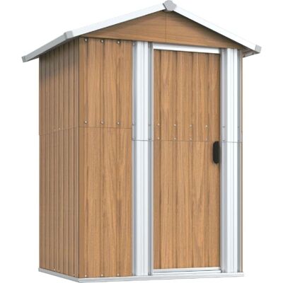 Cobertizo de jardín marrón 126x97,5x177 cm acero galvanizado vidaXL - Cobertizo de jardín Cobertizo de jardín marrón 126x97,5x177 cm acero galvanizado vidaXL - Cobertizo de jardín