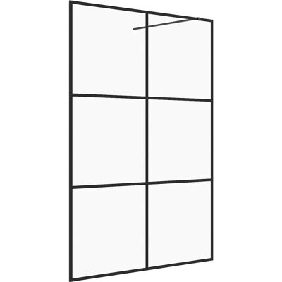 vidaXL Schwarze Walk-in-Duschwand mit klarem ESG Glas - Duschart vidaXL Schwarze Walk-in-Duschwand mit klarem ESG Glas - Duschart