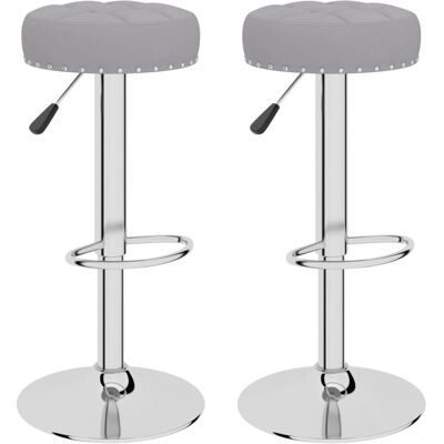 vidaXL Graues Stoff Barhocker - 2er-Set - Barhocker vidaXL Graues Stoff Barhocker - 2er-Set - Barhocker