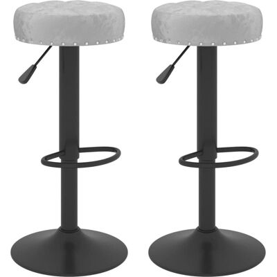 vidaXL 332995 Taburete de bar de terciopelo gris - Bar stool vidaXL 332995 Taburete de bar de terciopelo gris - Bar stool