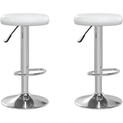 vidaXL 333097 Weißes Kunstleder Barhocker - Bar Stool vidaXL 333097 Weißes Kunstleder Barhocker - Bar Stool