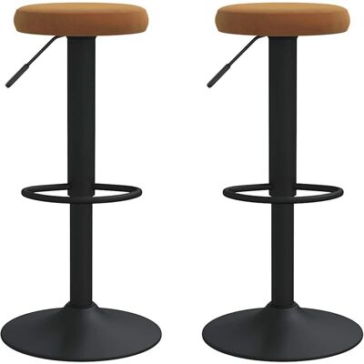 VidaXL 333141 Barkruk - Fluweel - Verstelbare Hoogte - 360° Draaibaar - Stalen Frame VidaXL 333141 Barkruk - Fluweel - Verstelbare Hoogte - 360° Draaibaar - Stalen Frame