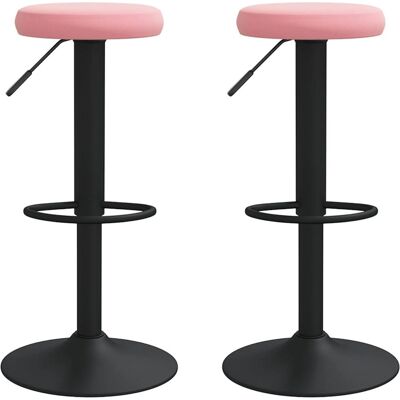 VidaXL Pink Velvet Barhocker Set aus 2 - Barhocker VidaXL Pink Velvet Barhocker Set aus 2 - Barhocker