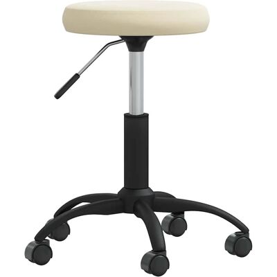 VIDAXL Bürostuhl Samtbezug Creme Drehbar Höhenverstellbar VIDAXL Bürostuhl Samtbezug Creme Drehbar Höhenverstellbar