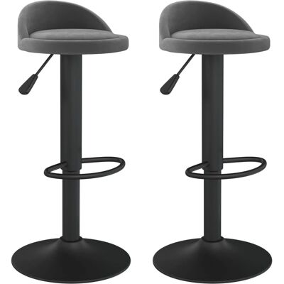 MAISONCHIC Modell vidaXL601108 - Samt Dunkelgraue 2 Barhocker MAISONCHIC Modell vidaXL601108 - Samt Dunkelgraue 2 Barhocker