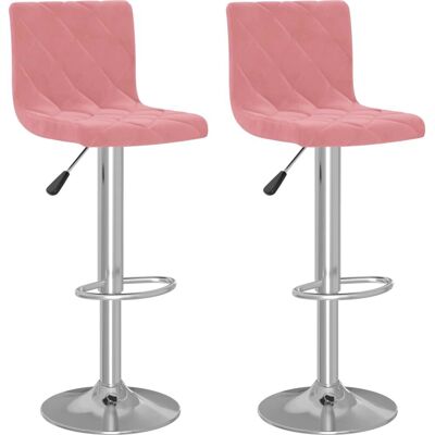 VidaXL Pink Velvet Drehbarer Barhocker - Barhocker VidaXL Pink Velvet Drehbarer Barhocker - Barhocker