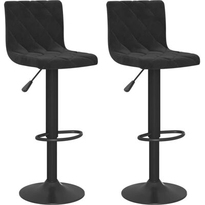 vidaXL Zwart Fluweel Barstoelen - Set van 2 vidaXL Zwart Fluweel Barstoelen - Set van 2