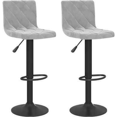 vidaXL 333731 Vaaleanharmaa samettituoli - Bar Stool vidaXL 333731 Vaaleanharmaa samettituoli - Bar Stool