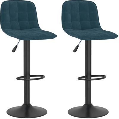 VidaXL Modell 333995 Verstellbarer blauer Samt-Sitzhocker - Barhocker VidaXL Modell 333995 Verstellbarer blauer Samt-Sitzhocker - Barhocker