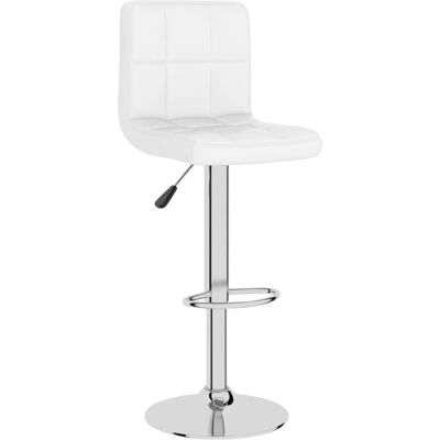 VidaXL Witte Verstelbare Barstoel - Bar/Kuchthoek VidaXL Witte Verstelbare Barstoel - Bar/Kuchthoek