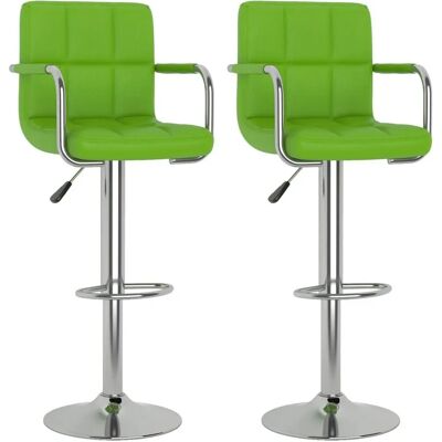 vidaXL Grüne Kunstleder Barhocker - 2 Stück vidaXL Grüne Kunstleder Barhocker - 2 Stück