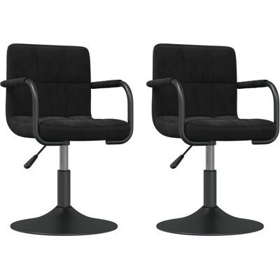 vidaXL Drehbare Esszimmerstühle - 2 Stück Schwarz Samt vidaXL Drehbare Esszimmerstühle - 2 Stück Schwarz Samt